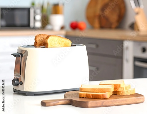 Toasted bread in a kitchen