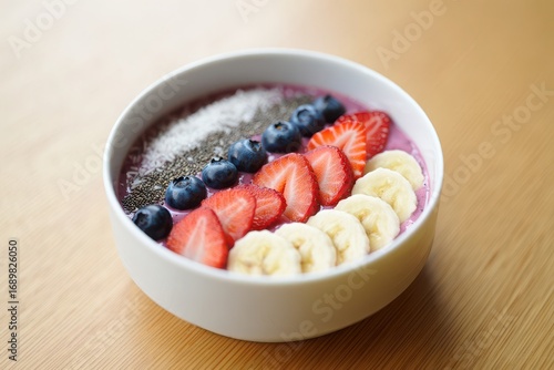 bowl of yogurt with strawberries