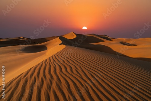 sunset in the sahara desert