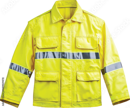 Yellow High Visibility Safety Jacket With Reflective Stripes