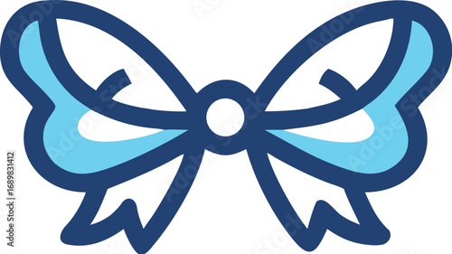 Blue ribbon icon for breast cancer awareness and support symbol