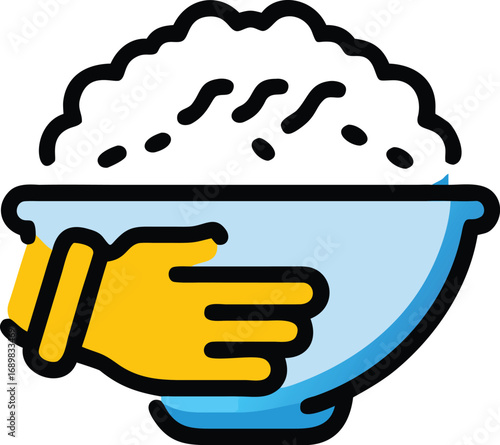 World food day rice bowl hand charity helping global hunger