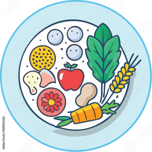Healthy food plate celebrating world food day fresh produce variety