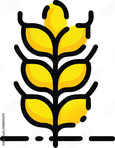 Golden wheat stalk symbol for world food day celebration