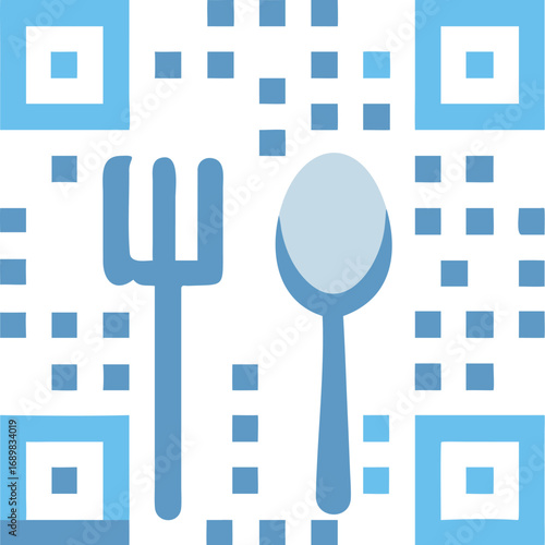 World food day qr code spoon fork concept