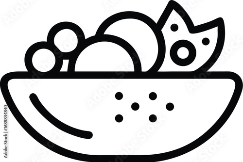 World food day icon symbolizing healthy food in a bowl