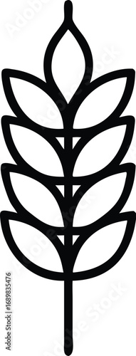 Simple wheat stalk outline icon for world food day celebrations