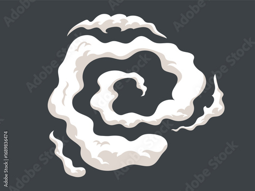 Comic smoke flows. Smoke steaming cloud