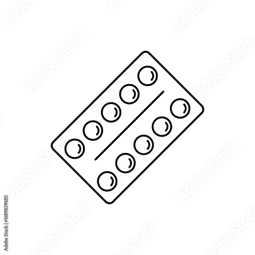 Blister drug pack icon simple vector isolated symbol trendy style illustration for web and app..eps