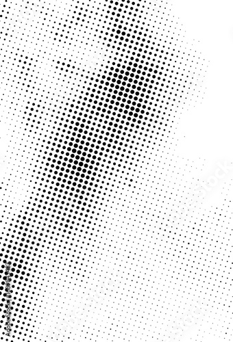 Abstract halftone gradient texture with black dots on white background, perfect for retro comics, vintage posters, print design, and backgrounds.