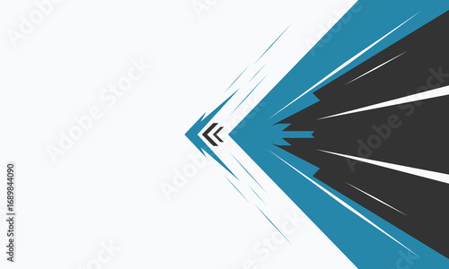 A dynamic and modern abstract background with sharp angular lines in teal, black, and white, evoking speed, innovation, and progress for technology, business, and creative design