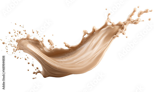 Light beige liquid splash against black background
