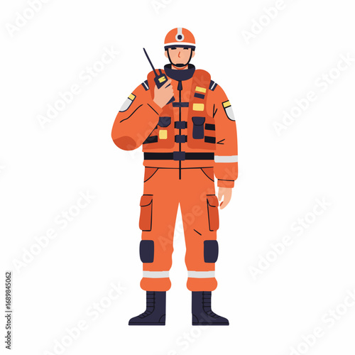 Brave Rescuer Emergency Response Illustration