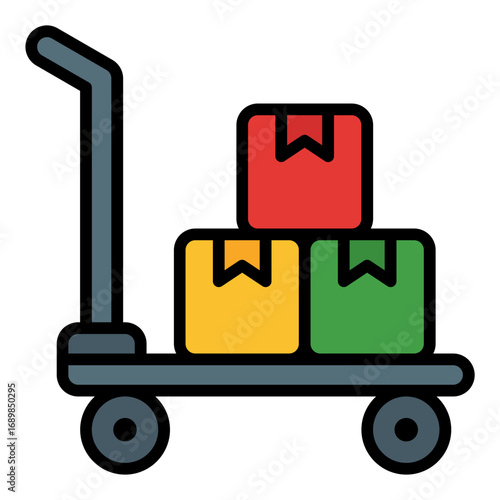 Loading dock icon. Cargo area symbol. Warehouse loading and shipping collection. Filled Line Icon