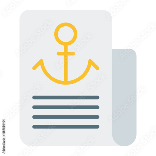 Bill of lading icon. Shipping document symbol. Cargo record and customs paperwork collection. Flat Icon