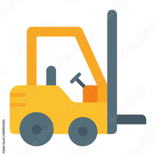Forklift icon. Warehouse vehicle symbol. Logistics equipment and cargo handling collection. Flat Icon