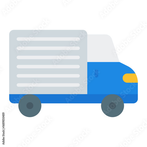 Freight truck icon. Road transport symbol. Logistics delivery and cargo shipping collection. Flat Icon