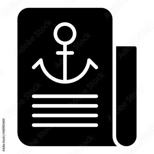 Bill of lading icon. Shipping document symbol. Cargo record and customs paperwork collection. Glyph Icon