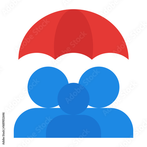 Family protected icon. Safe family symbol. Insurance security and financial protection collection. Flat Icon