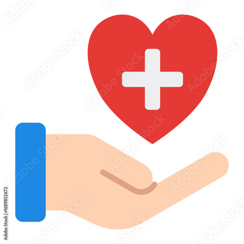 Life insurance icon. Family security symbol. Financial protection and savings collection. Flat Icon