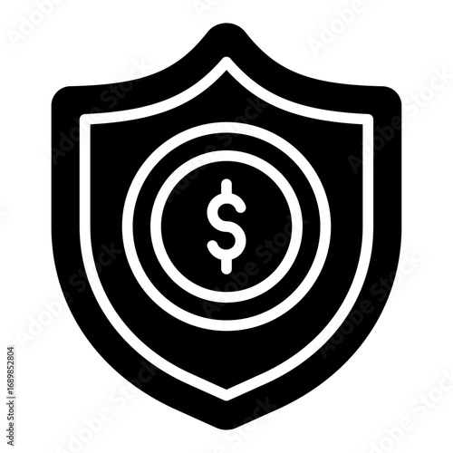 Payment protection icon. Finance insurance symbol. Loan safety and credit coverage collection. Glyph Icon