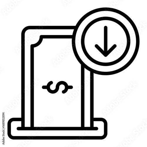 Money deposit icon. Savings protection symbol. Bank insurance and financial policy collection. Outline Icon