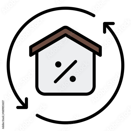 Refinancing icon. Loan adjustment symbol. Finance banking and debt management collection. Filled Line Icon