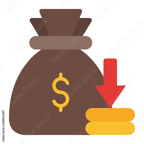 Inflation spiral icon. Rising prices symbol. Financial crisis and economy downturn collection. Flat Icon