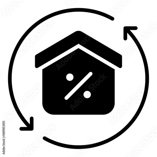 Refinancing icon. Loan adjustment symbol. Finance banking and debt management collection. Glyph Icon
