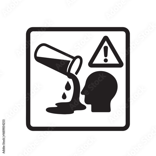 chemical spill warning silhouette vector illustration
