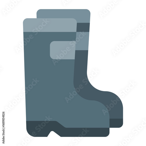 Boots icon. Garden footwear symbol. Farming and outdoor work collection. Flat Icon