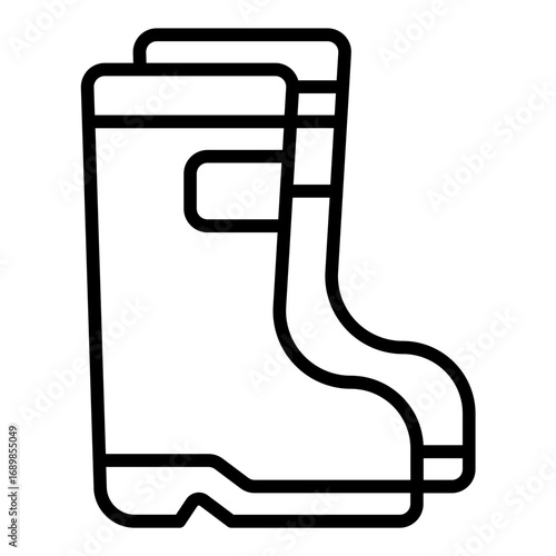 Boots icon. Garden footwear symbol. Farming and outdoor work collection. Outline Icon
