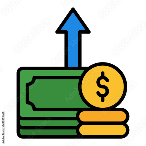 Expense icon. Cost symbol. Business spending and finance report collection. Filled Line Icon