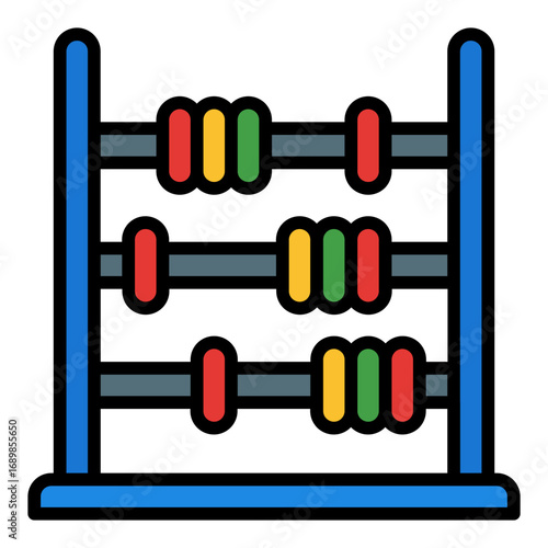 Abacus icon. Counting tool symbol. Accounting and business calculation collection. Filled Line Icon