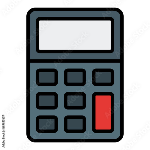 Calculator icon. Math tool symbol. Finance and accounting calculation collection. Filled Line Icon