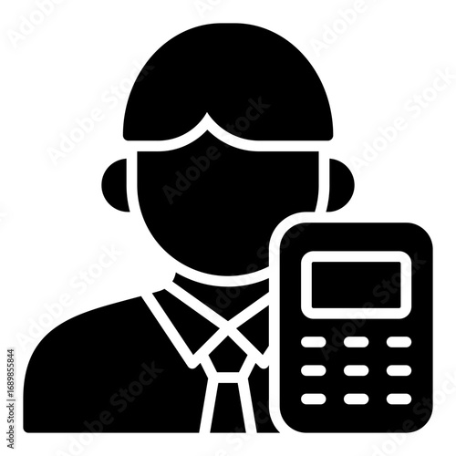 Accountant icon. Finance professional symbol. Business accounting and bookkeeping collection. Glyph Icon
