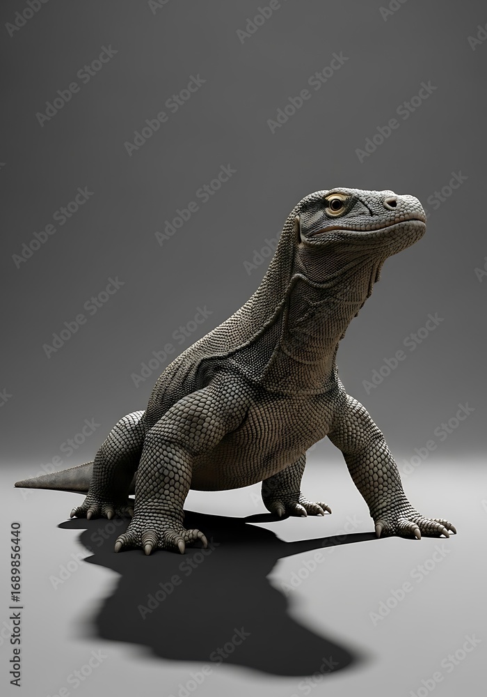 Obraz premium A majestic komodo dragon showcasing strength and ancient reptile aura
