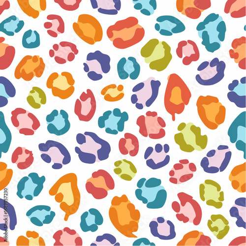 A leopard print with a leopard and flowers
3