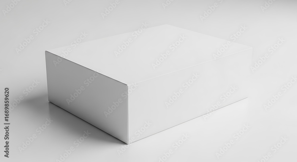 Obraz premium Blank White Box Mockup on White Background.