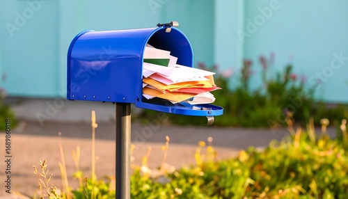 Overflowing mailbox with colorful mail
