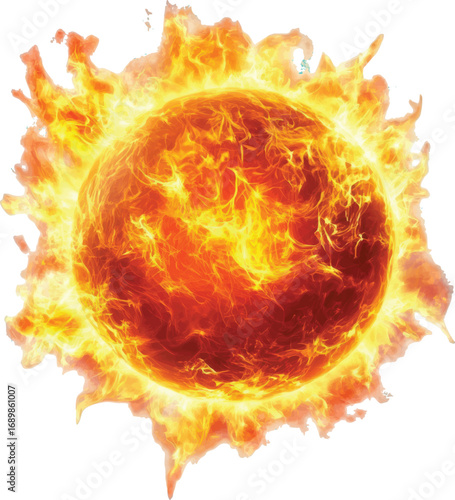 Fiery Sun with Glowing Solar Flares astronomy bright