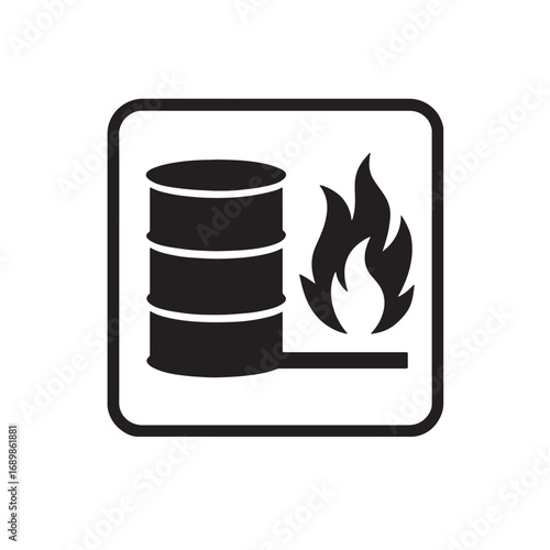 Flammable material storage icon silhouette vector illustration