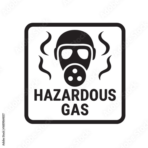 Hazardous gas mask icon, silhouette vector illustration