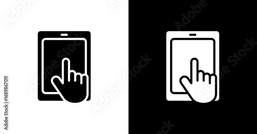 Tablet Device White Icon Set
