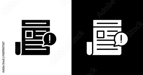 Fake News White Icon Set