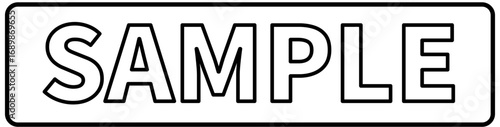 白枠に囲まれたシンプルなSAMPLE文字デザイン