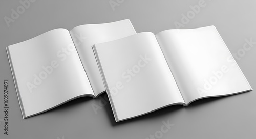 Blank Open Magazine Pages.