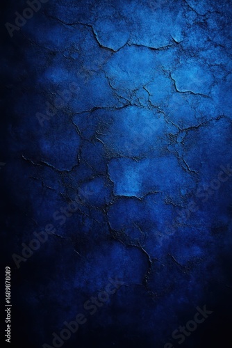Wallpaper Mural Close-up of a textured surface with deep blue color and fine, irregular cracks creating an abstract, weathered appearance Torontodigital.ca