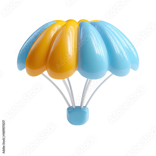 3D cartoon parachute, two-toned