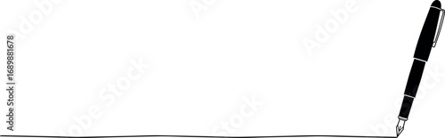 万年筆で描いた黒線のベクターイラスト